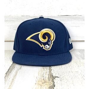 New Era 59Fifty St. Louis Rams Fitted Hat 7 1/8 Navy Blue NFL Football Cap NEW